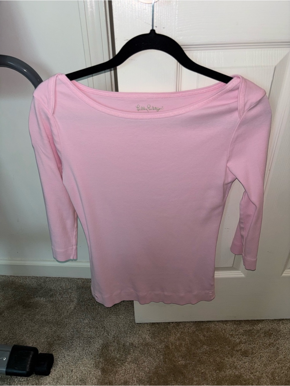Lilly Pulitzer Light Pink Boatneck Long Sleeve Top